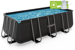 Piscine Rectangulaire VirtuFit 400 x 200 x 122 cm - Anthracite - Avec Pompe Filtrante