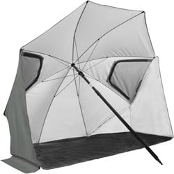 VirtuFit Parasol de plage Premium - Brise-vent - 225 cm - Gris