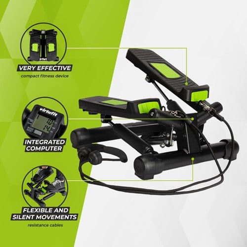 VirtuFit ST10 2-in-1 Side Stepper - avec ordinateur et câbles de résistance-3