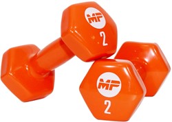 Muscle Power Haltères en Vinyle - 2 x 2 kg - Orange
