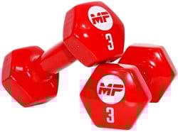 Muscle Power Haltères en Vinyle - 2 x 3 kg - Rouge