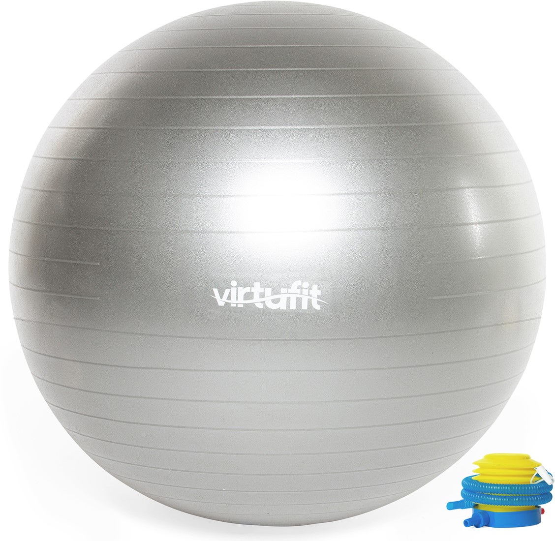 VirtuFit Anti-Burst Fitness Ball Pro - Gym Ball - Swiss Ball - avec pompe -  Gris - 75 cm