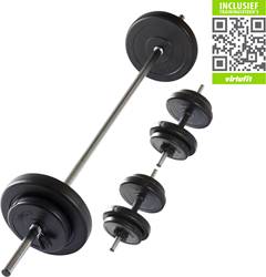 VirtuFit Ensemble d'haltères ajustables - Ensemble d'haltères - 30,5 kg - Noir