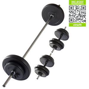 VirtuFit Verstelbare Halterset - Dumbbellset - 30,5 kg - Zwart - Gratis Trainingsvideo's