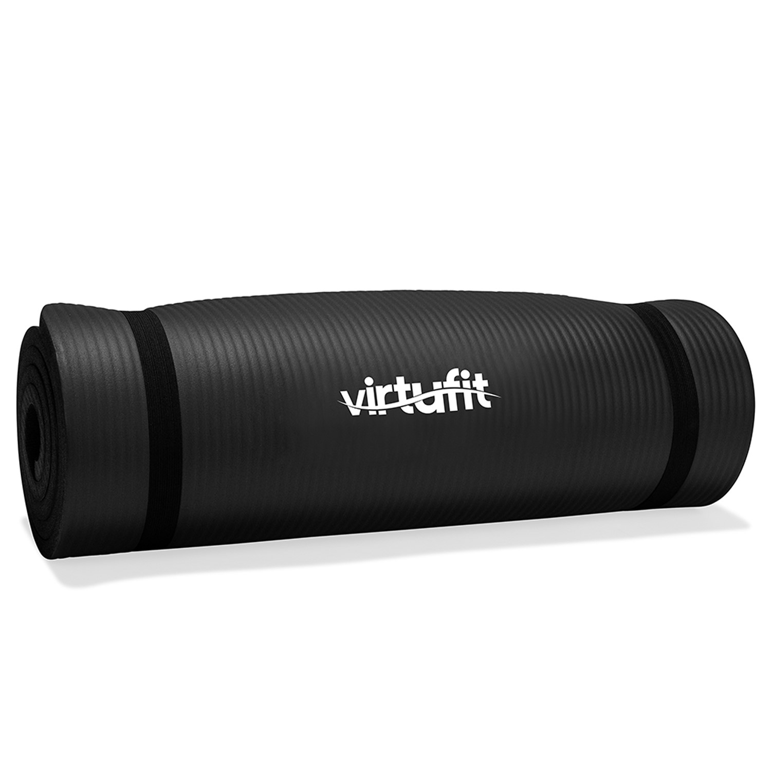 VirtuFit NBR Fitnessmat - 180 x 60 x 1,5 cm - Yogamat met Draagkoord - Zwart