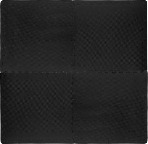 VirtuFit Fitness Puzzelmat - Vloermat - 4-delig - 120 x 120 cm - Zwart