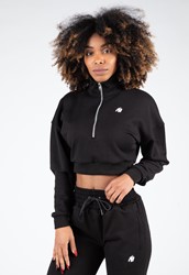 Gorilla Wear Ocala Cropped Half-Zip Sweatshirt - Noir