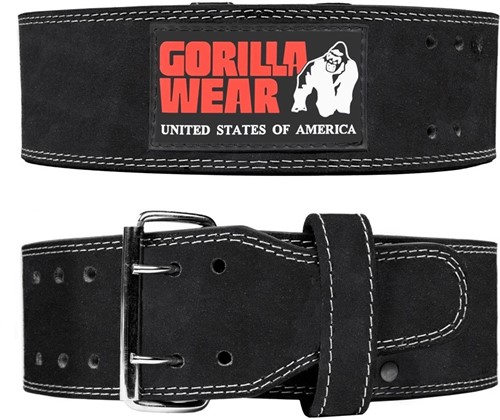 Gorilla Wear Halterriem - 4 Inch Leren Lifting Belt - Zwart