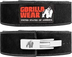 Gorilla Wear 4 Inch Leather Lever Belt - Noir