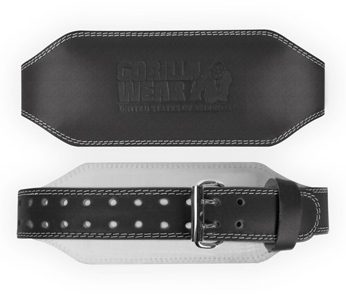 Gorilla Wear 6 Inch Padded Leren Lifting Belt - Zwart