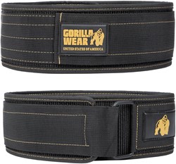Gorilla Wear 4 Inch Nylon Lifting Belt - Noir/Or