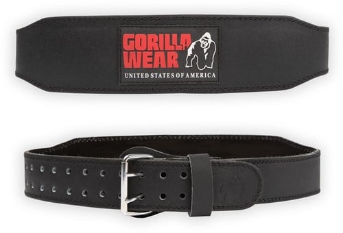 Gorilla Wear 4 Inch Padded Leren Lifting Belt - Zwart/Rood